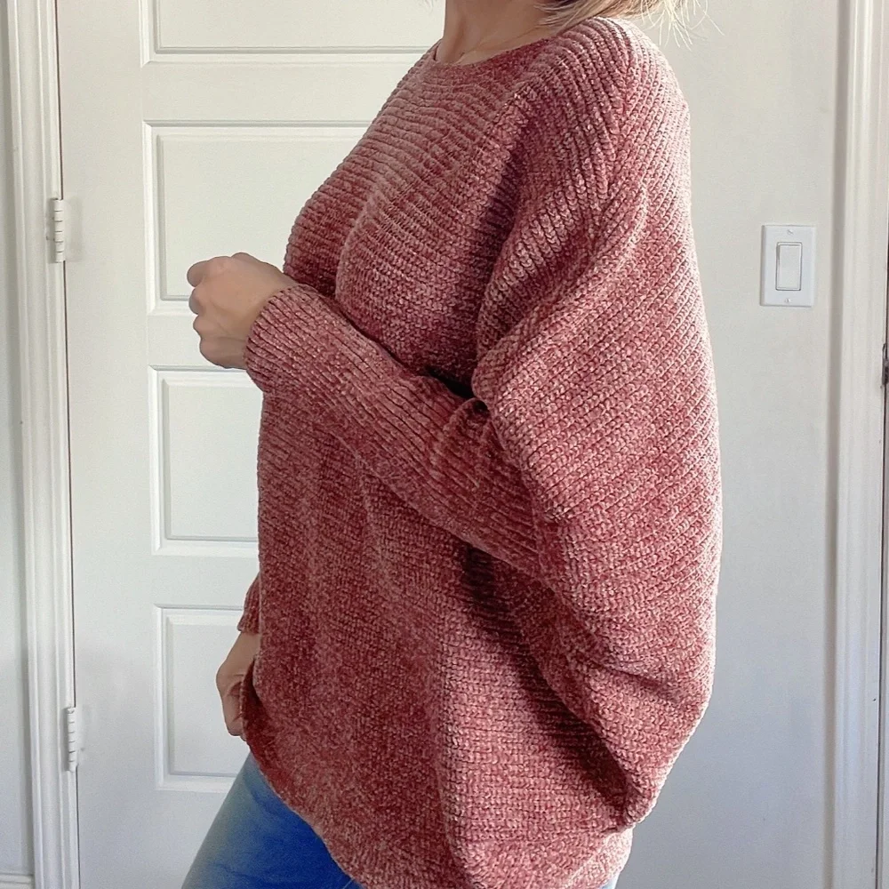 06 Cozy Chenille Batwing Sleeve Sweater Top - Picture 14 of 14